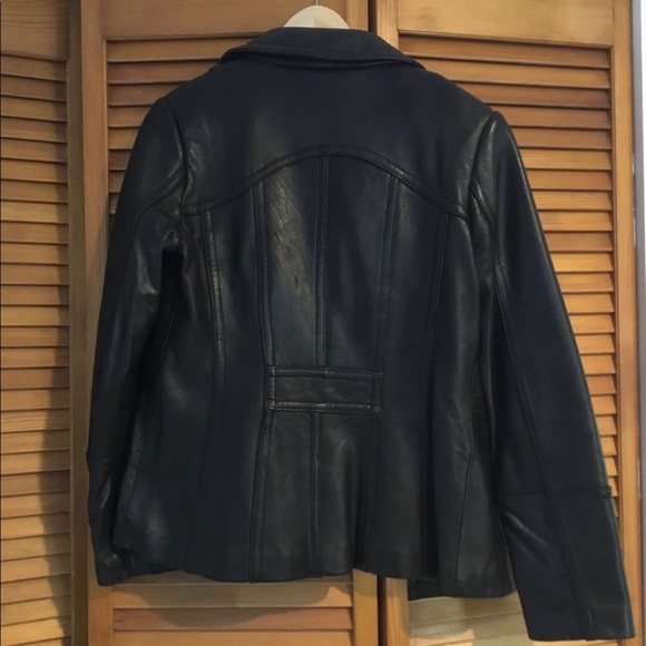 Jones New York fitted Leather Jacket. Size S Black - Picture 2 of 2
